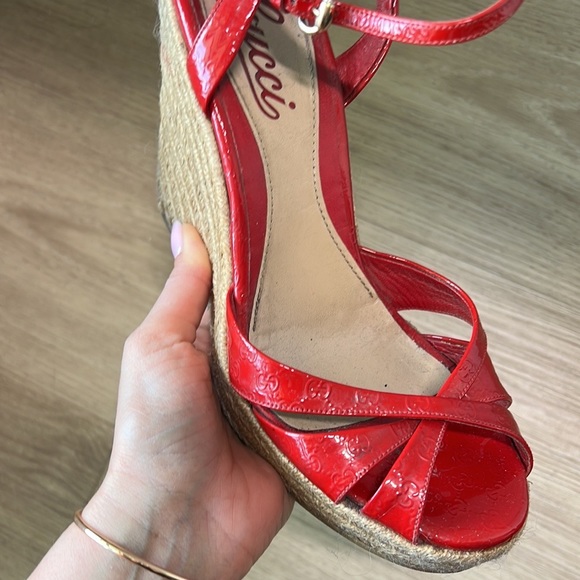 Red Gucci platform sandals siz 36.5 - Picture 3 of 11